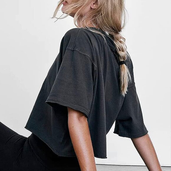 Oversized Workout Shirts for Women‎ Short Sleeve - Picture 3 of 5